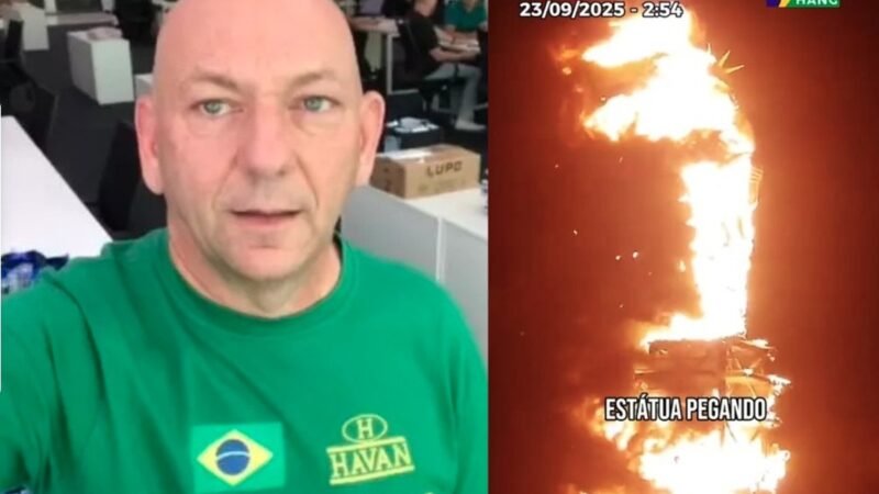 🔥 ‘INACEITÁVEL’: LUCIANO HANG LAMENTA INCÊNDIO CRIMINOSO QUE DESTRUIU ESTÁTUA DA HAVAN EM PETROLINA