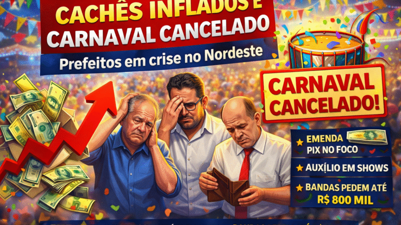 Bandas pedem até R$ 800 mil, cidades cancelam Carnaval e prefeitos falam em “absurdo”