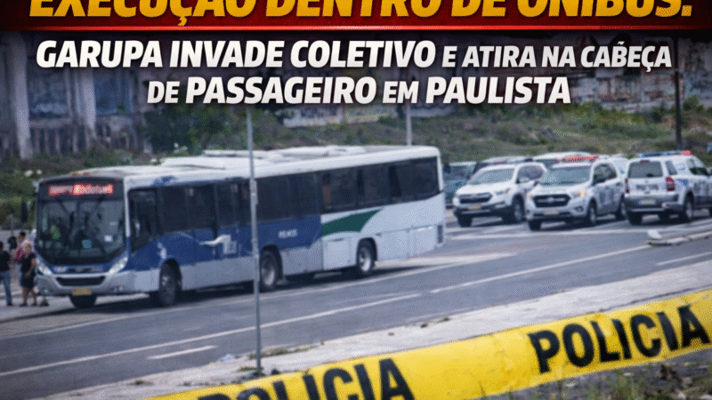 EXECUÇÃO DENTRO DE ÔNIBUS: GARUPA INVADE COLETIVO E ATIRA NA CABEÇA DE PASSAGEIRO EM PAULISTA