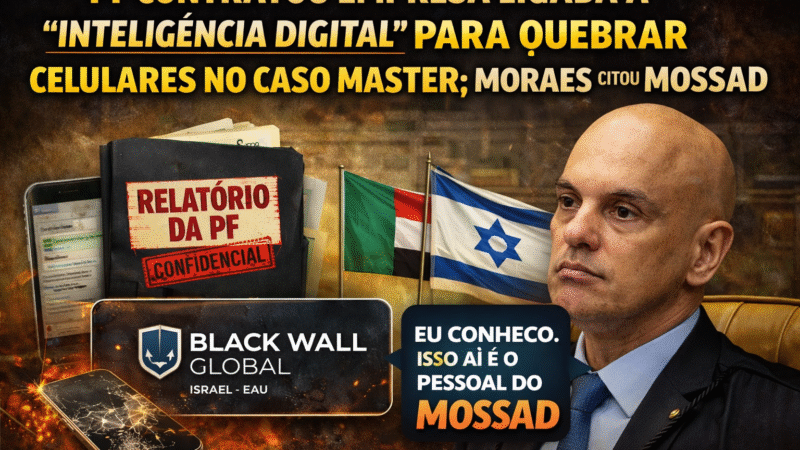 PF contratou empresa ligada a “inteligência digital” para quebrar celulares no caso Master; Moraes citou Mossad