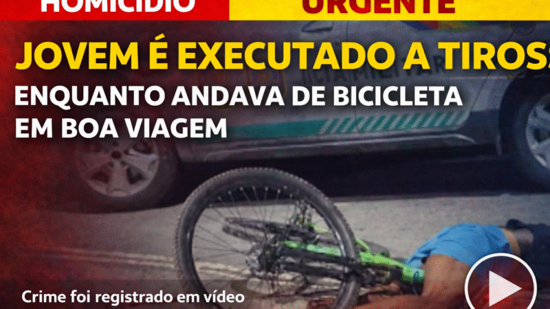 🔴 JOVEM É EXECUTADO A TIROS ENQUANTO ANDAVA DE BICICLETA EM BOA VIAGEM