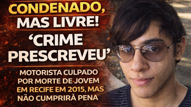 ⚖️ CONDENADO, MAS LIVRE: MOTORISTA É CULPADO POR MORTE DE JOVEM NO RECIFE, MAS PENA PRESCREVE