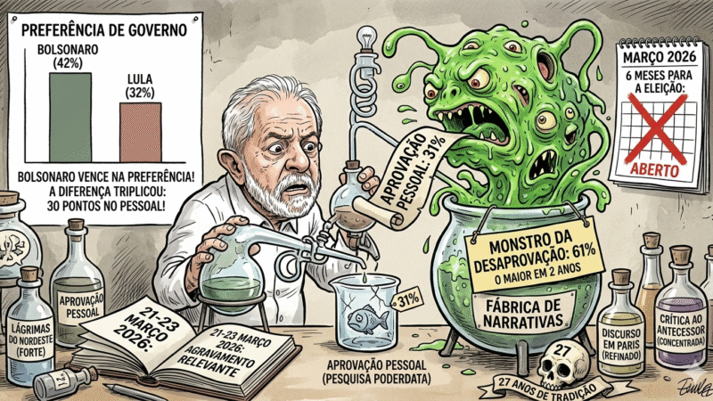 🚨 DESAPROVAÇÃO DE LULA DISPARA PARA 61% E ATINGE MAIOR NÍVEL EM DOIS ANOS