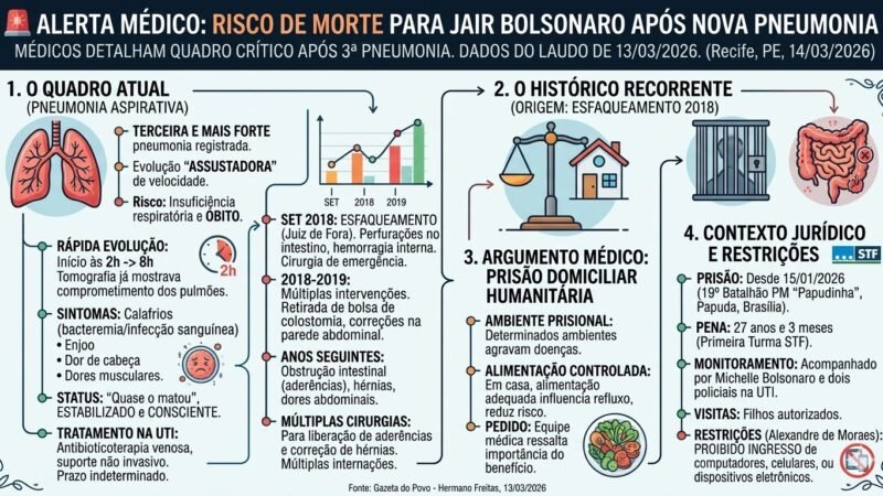 🚨 “Quase morreu”: médicos alertam para risco de morte de Bolsonaro após nova pneumonia