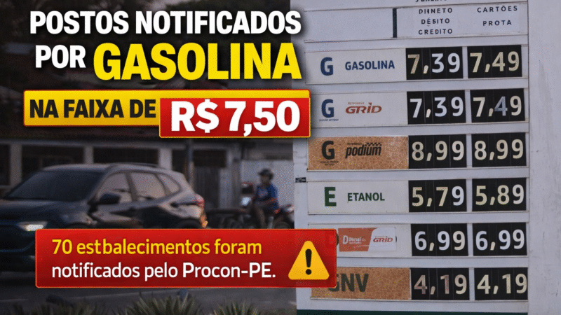 GASOLINA DISPARA E PROCON-PE NOTIFICA 70 POSTOS POR SUSPEITA DE PREÇO ABUSIVO