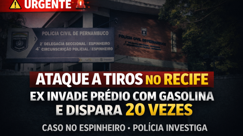 Homem invade prédio com gasolina e dispara 20 vezes contra porta de ex no Recife