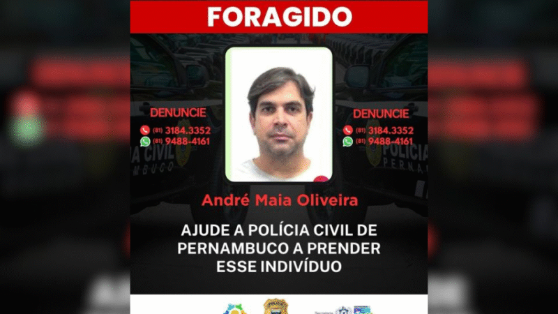 Foragido e armado: homem invade prédio da ex no Espinheiro, ameaça família e polícia divulga cartaz de procurado