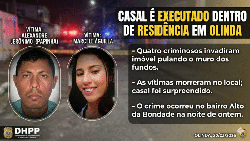 🔴 TERROR EM OLINDA: CASAL É EXECUTADO DENTRO DE CASA APÓS INVASÃO ARMADA