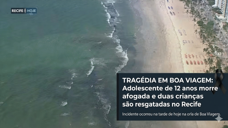 Tragédia em Boa Viagem: adolescente de 12 anos morre afogada e duas crianças são resgatadas no Recife