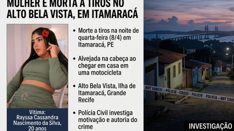 Jovem de 20 anos é executada com tiro na cabeça ao chegar em casa em Itamaracá