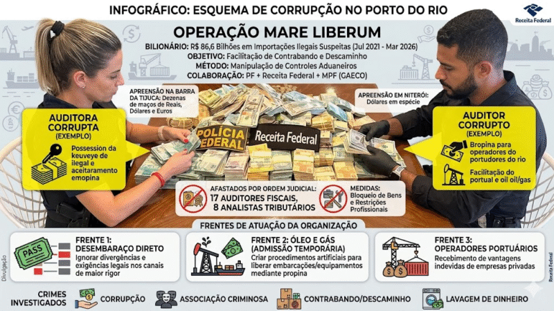 Esquema bilionário na alfândega do Porto do Rio derruba auditores da Receita em megaoperação