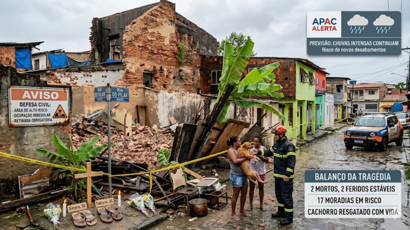 🚨 Casarão que desabou no Recife estava ocupado irregularmente há mais de 20 anos; cachorro é resgatado dos escombros