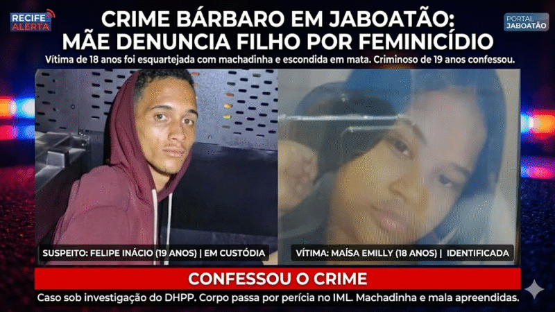 🚨 Jovem é preso após mãe denunciá-lo por matar e ocultar corpo da esposa em mata no Grande Recife