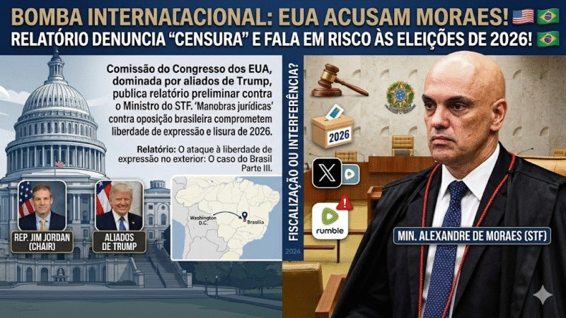 Comissão americana acusa Moraes de censura e alerta sobre impacto nas eleições de 2026