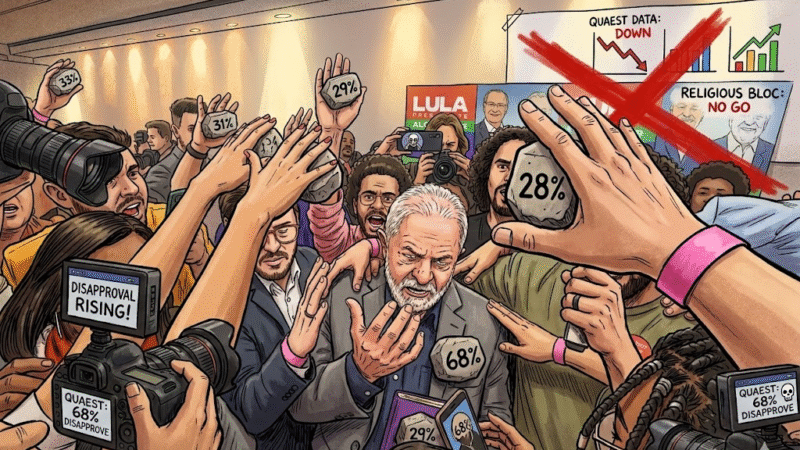 DESAPROVAÇÃO DE LULA ENTRE EVANGÉLICOS DISPARA E ACENDE ALERTA PARA 2026, APONTA QUAEST