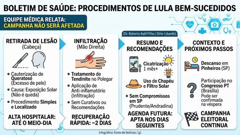 🚨 LULA PASSA POR PROCEDIMENTOS EM SP E DEVE TER ALTA HOJE; MÉDICOS GARANTEM: “NÃO AFETA CAMPANHA”