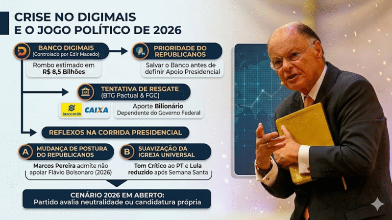 CRISE BILIONÁRIA EM BANCO DE EDIR MACEDO PODE MUDAR JOGO POLÍTICO DE 2026, APONTA BASTIDOR