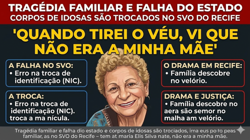 FILHO ABRE CAIXÃO E DESCOBRE: “ESSA NÃO É A MINHA MÃE”; TROCA DE CORPOS CHOCA RECIFE