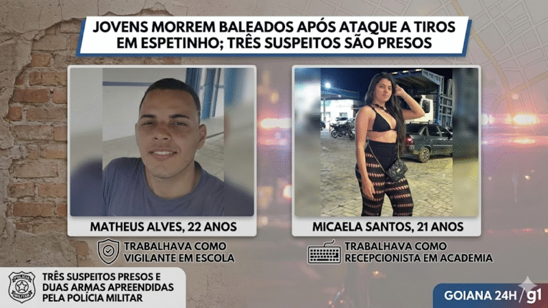 Ataque a tiros em espetinho deixa casal de jovens mortos em Condado; três suspeitos são presos