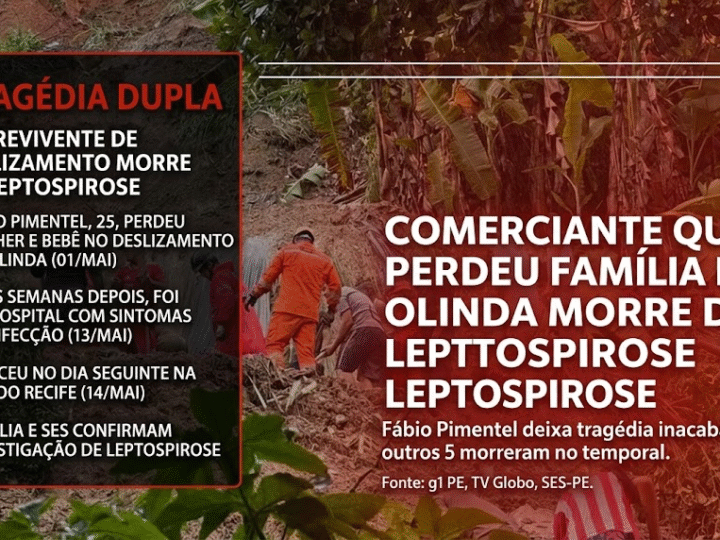 TRAGÉDIA EM OLINDA: COMERCIANTE QUE PERDEU MULHER E FILHO EM DESLIZAMENTO MORRE APÓS SUSPEITA DE LEPTOSPIROSE