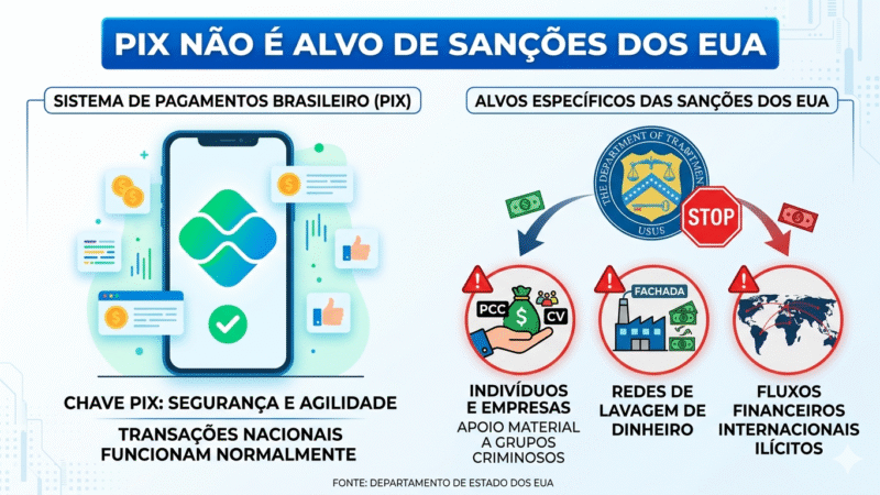 EUA AFASTAM RISCO IMEDIATO AO PIX APÓS CLASSIFICAÇÃO DE PCC E CV COMO ORGANIZAÇÕES TERRORISTAS