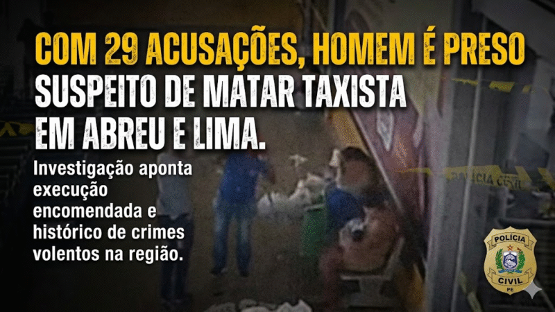 Suspeito de executar taxista em supermercado é preso com 8 mandados e histórico de 29 investigações criminais