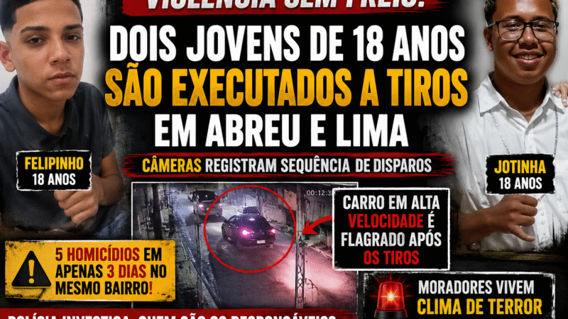 Cinco homicídios em 72 horas assustam moradores de Abreu e Lima; dois jovens de 18 anos são executados em novo ataque
