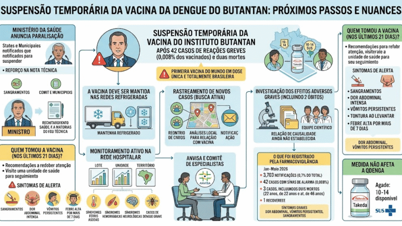 Governo suspende vacina da dengue do Butantan após mortes sob investigação; entenda o que acontece agora