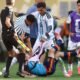 Leandro Paredes durante confusão após a final da Copa do Mundo