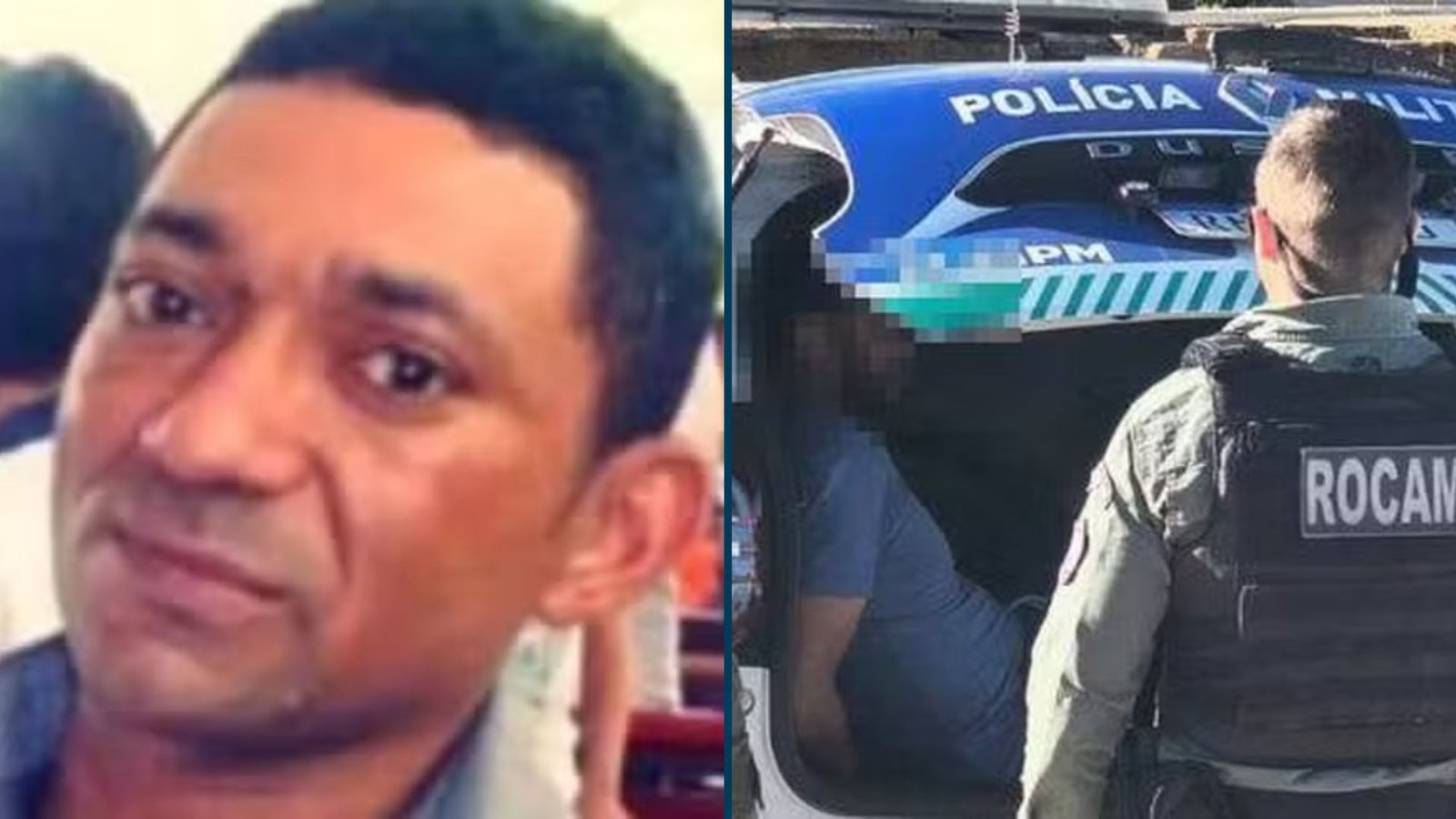 Suspeito preso e o mototaxista Paulo Marcos Brito, morto em Cabrobó — Foto: Reprodução