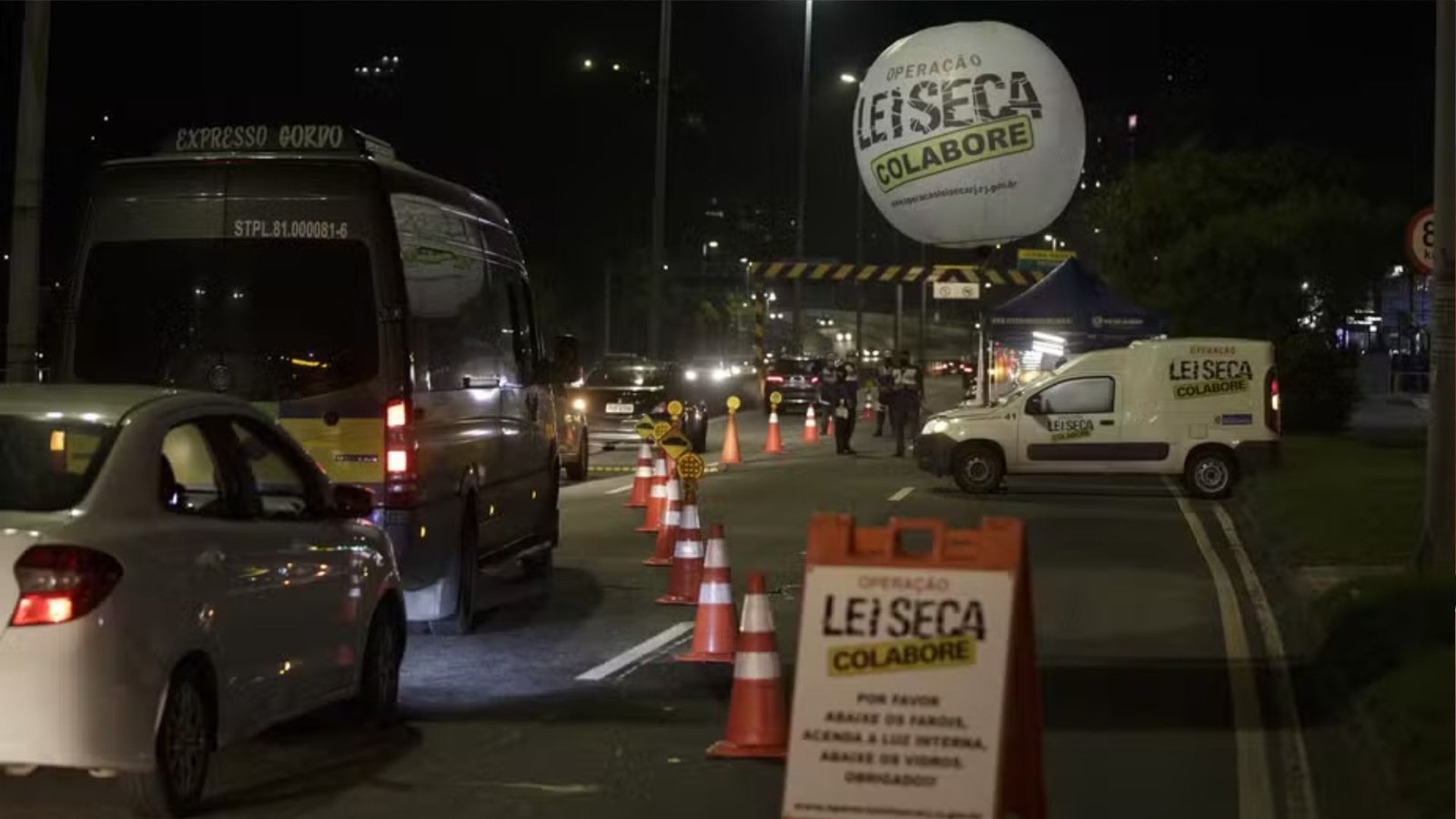 Fiscalização da Lei Seca durante operação de trânsito