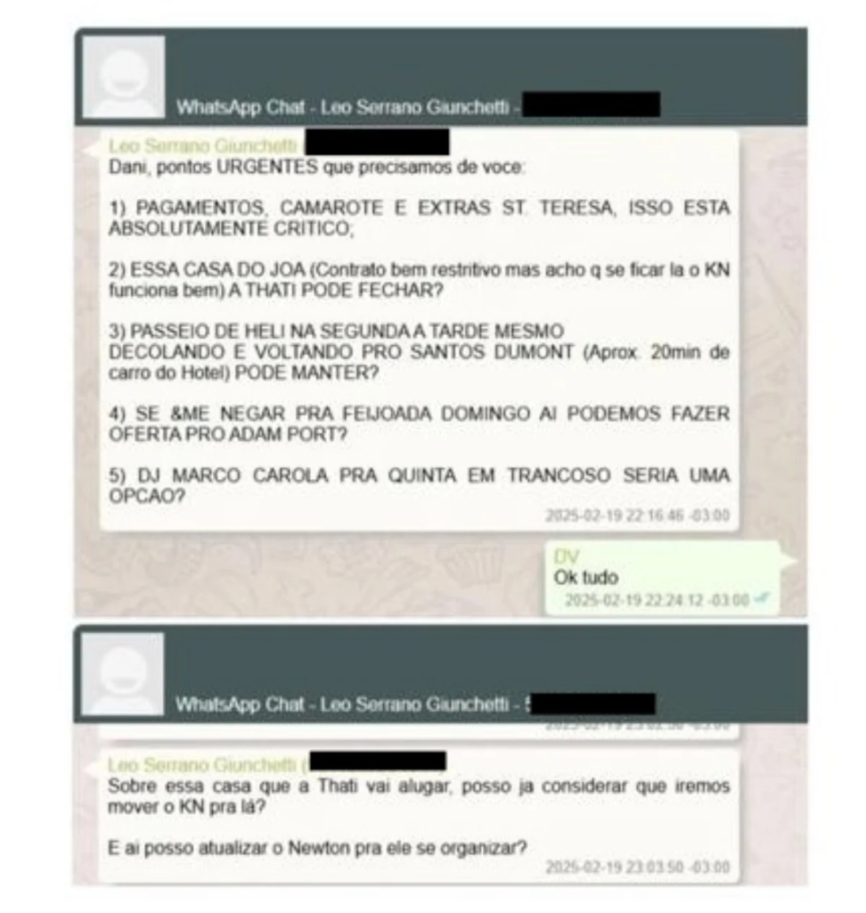 Mensagens sobre hospedagem de “KN” no Joá
