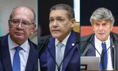 Gilmar Mendes, Kassio Nunes Marques e Luiz Fux no STF