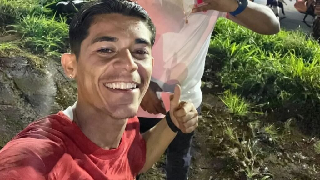 Matheus Machado durante viagem