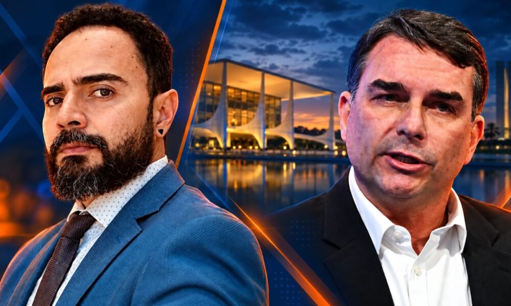 George Marques e Flávio Bolsonaro em montagem