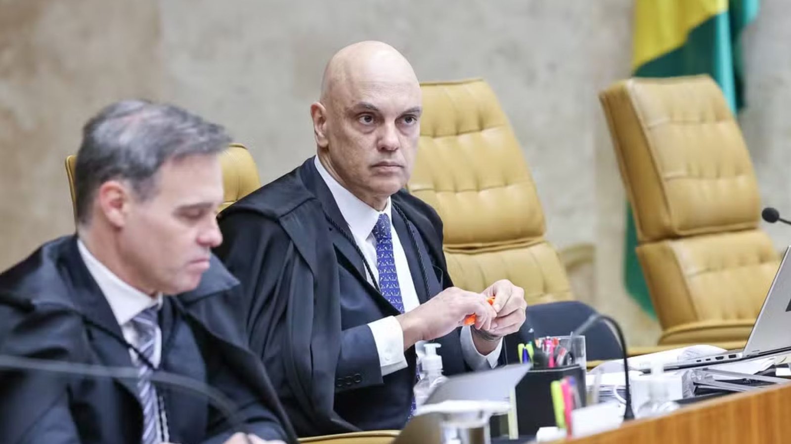 Alexandre de Moraes durante sessão no plenário do Supremo Tribunal Federal