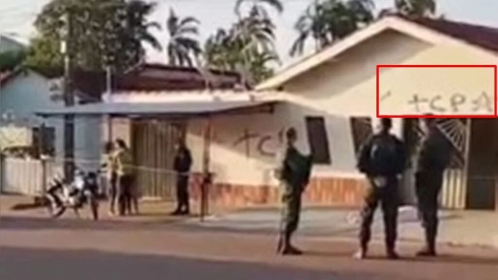 Fachada com sigla TCP após crime no Pará