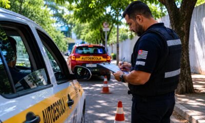 Agente acompanha exame prático de direção