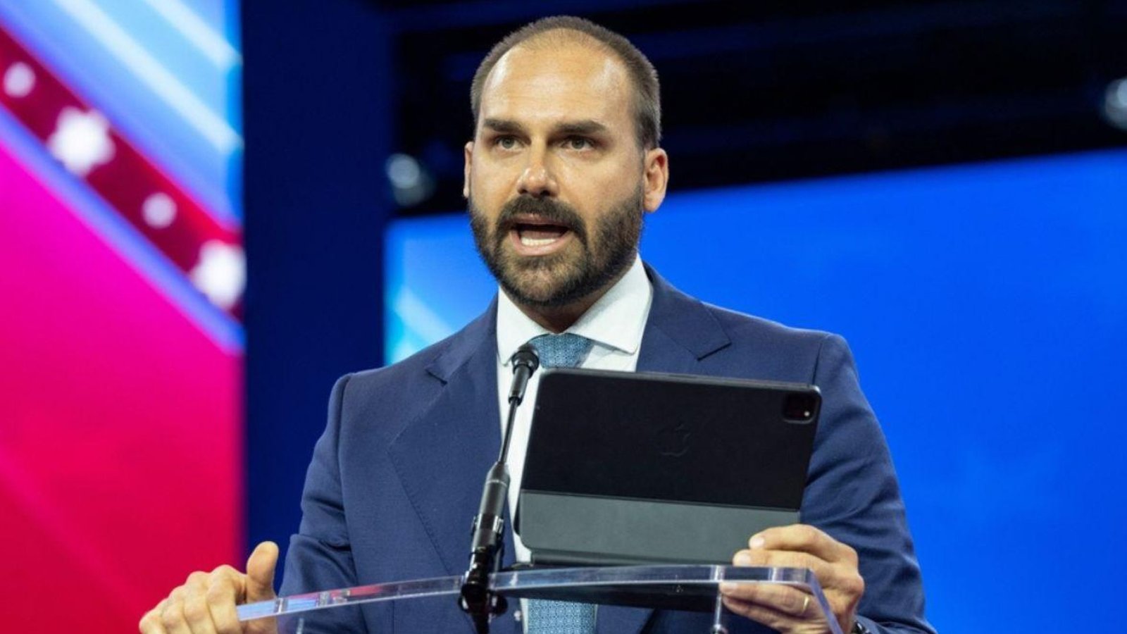 Eduardo Bolsonaro em evento nos Estados Unidos