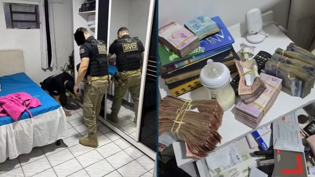 Dinheiro em espécie encontrado durante buscas da Operação Checkpoint