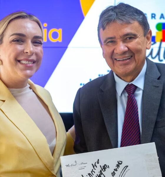 Roberta Luchsinger ao lado do ministro Wellington Dias
