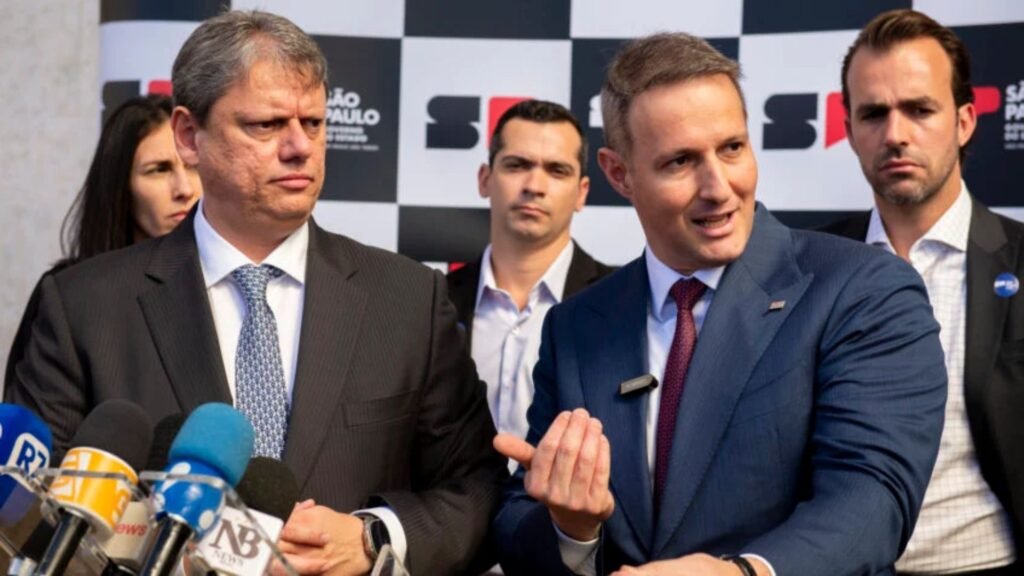 Tarcísio de Freitas e Guilherme Derrite 