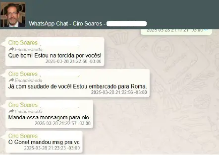 Mensagens encaminhadas por Ciro Soares foram atribuídas a Paulo Gonet