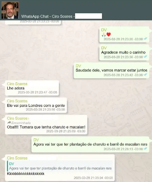 Mensagens atribuídas a Gonet citam charuto e uísque em encontro em Londres