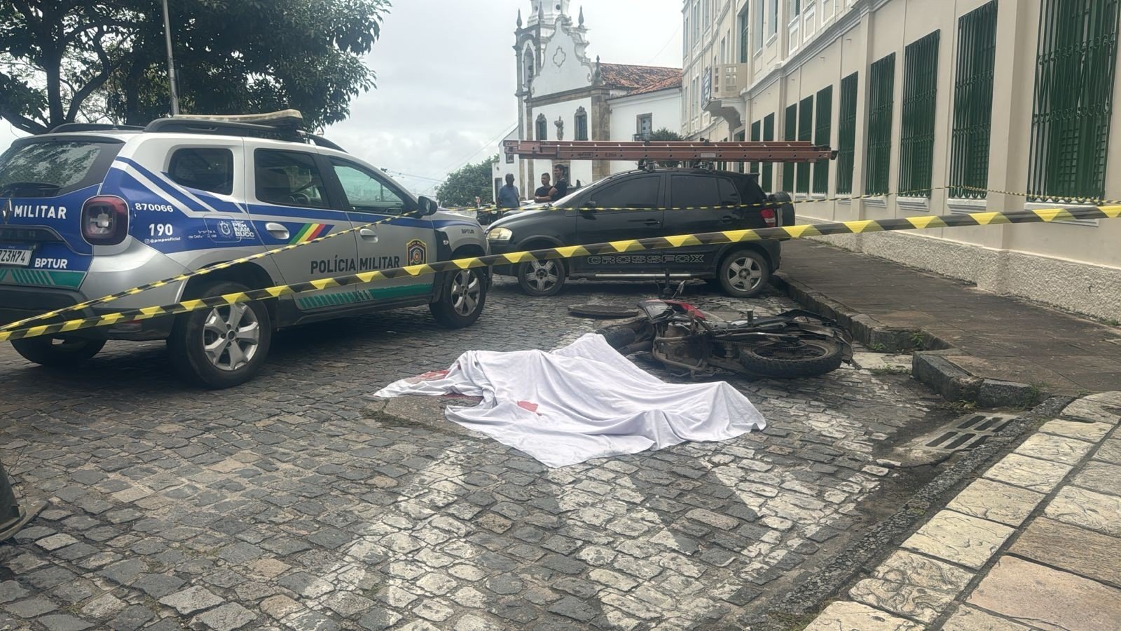 Local do homicídio no Alto da Sé, em Olinda